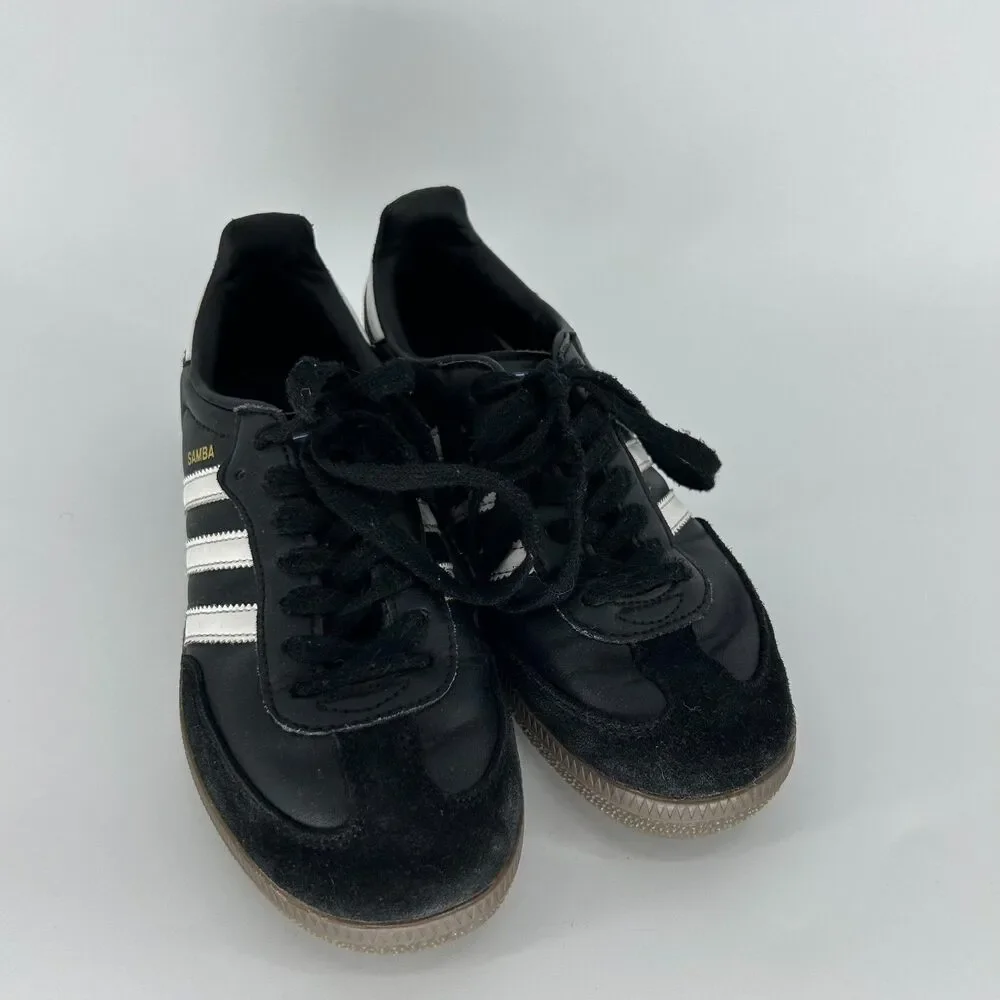 Adidas Samba OG Mens Size 5.5 Low Sneakers Black White Gum Leather Shoes B75807